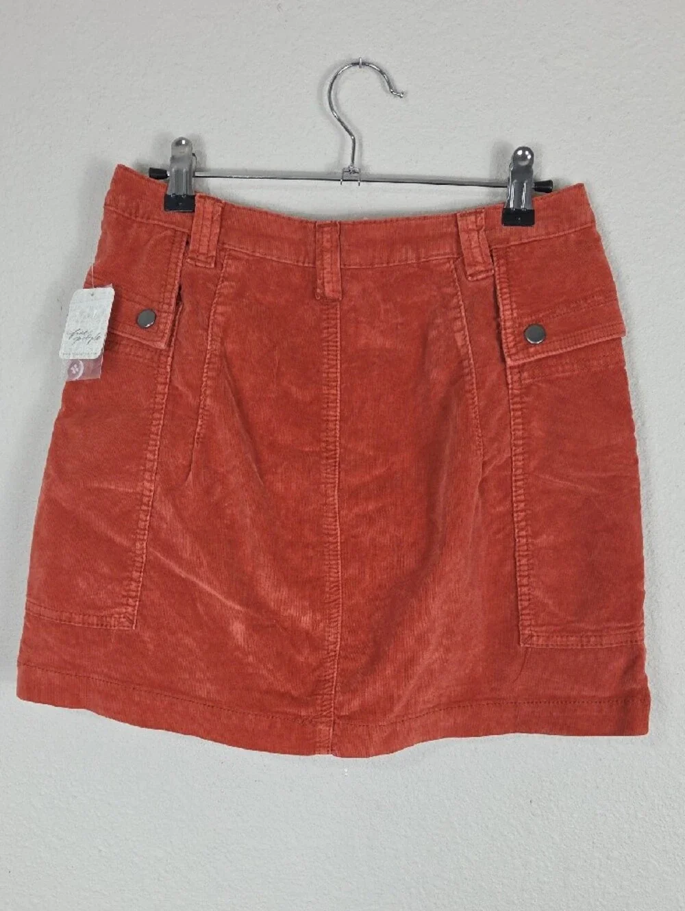 NWT Free People  x zoe cord mini skirt in rust Womens Size 8 Corduroy Boho